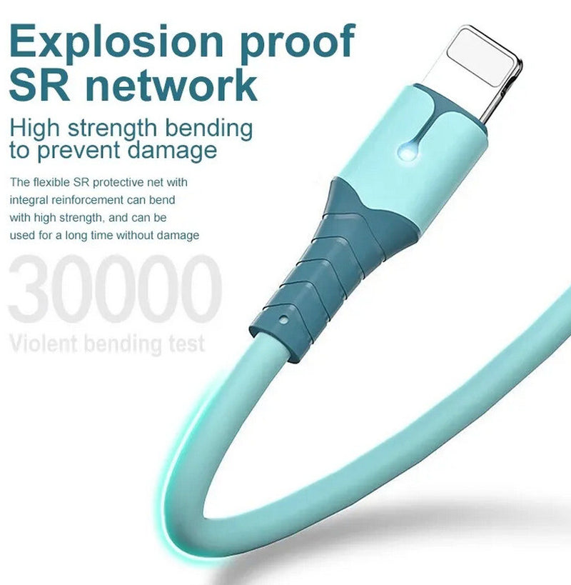 5A Fast Charging USB Cable for Iphone 14 13 12 11 Pro Max X XR 8 7 Light Charger