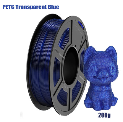 PETG Filament 1.75Mm , 3D Printer Filament PETG Transparent, Strong Toughness,200G/250G/500G/1Kg Filament High Precision, Dimens