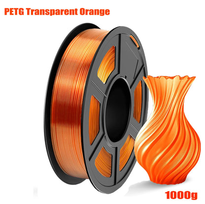 PETG Filament 1.75Mm , 3D Printer Filament PETG Transparent, Strong Toughness,200G/250G/500G/1Kg Filament High Precision, Dimens